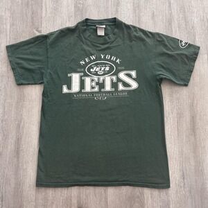 Y2K New York Jets Shirt Mens Medium Green NFL Football Graphic T-Shirt Tee